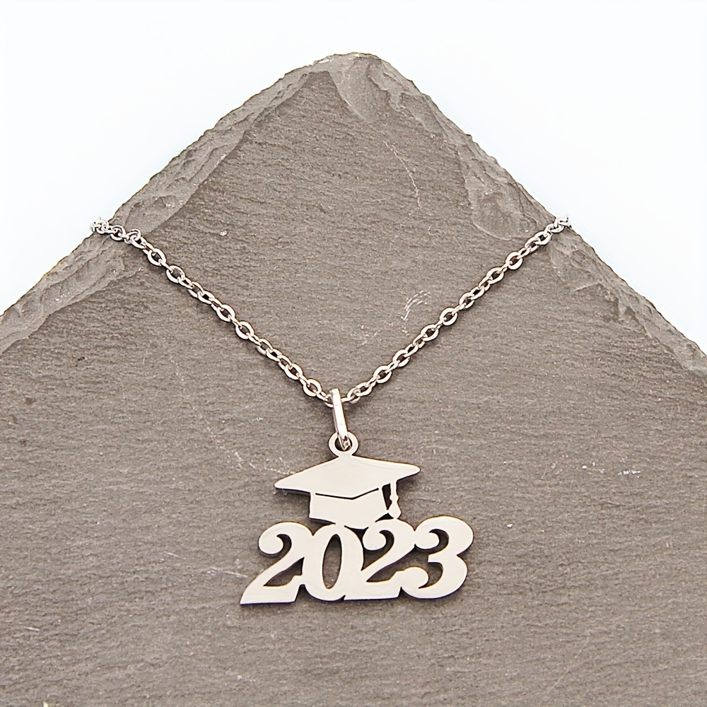 Bachelors Cap Pendant Necklace Stainless Steel Graduation Gift